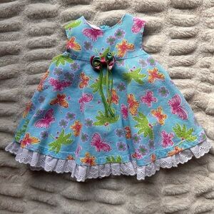 Good Lad Floral Baby Dress with Blue and Pink Accents